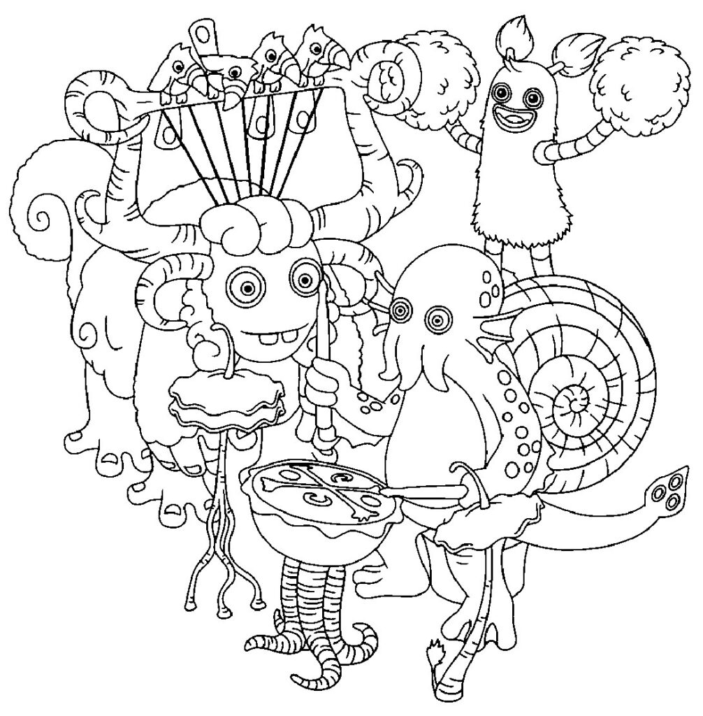 Desenho 01 de My Singing Monsters para colorir em 2023