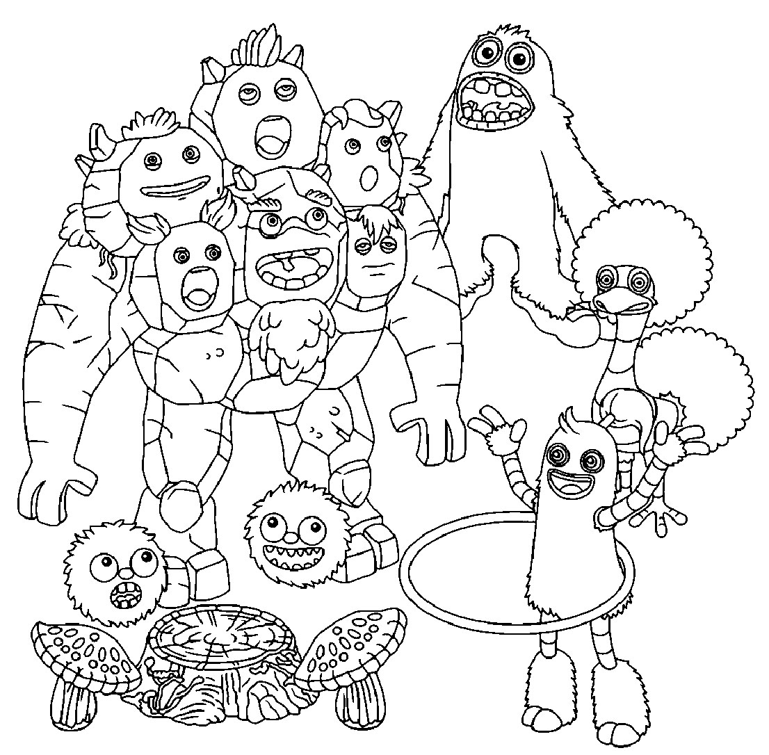 Páginas para colorir Rainbow Friends – Wubbox – My Singing Monsters –  Colorindo páginas